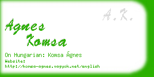 agnes komsa business card