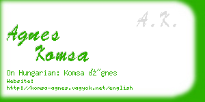 agnes komsa business card